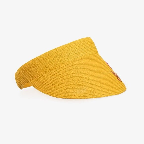 NWT GUCCI Hat Sun Visor Straw Yellow Sz L 100% Authentic - Picture 2 of 11